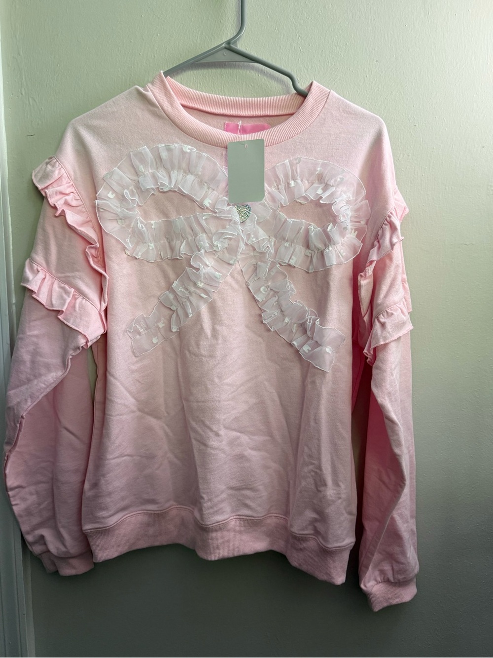 Nile perch Pink Ruffle Bow Sweatshirt